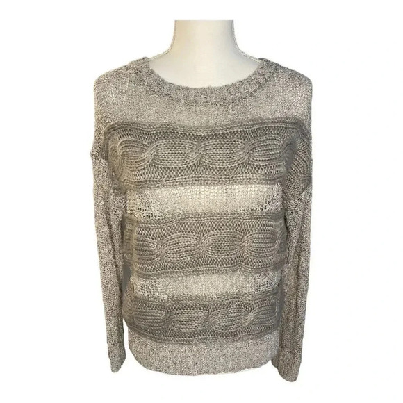 Gianni Bini Women’s Small Gray Semi-Sheer Long Sleeved Sweater - Picture 1 of 4